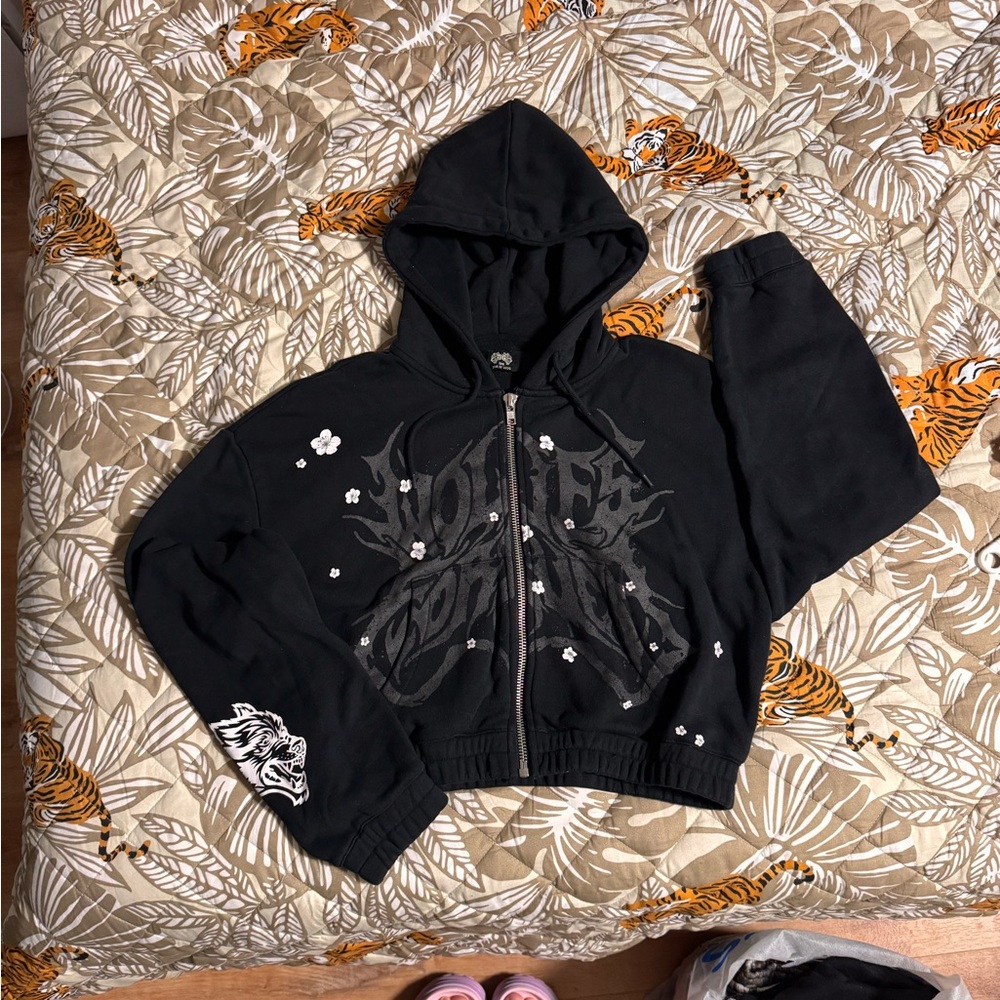 Darc Sport Metal Chambers Zip Hoodie in Cherry Blossom